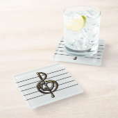 Heart Music Treble Clef mit Personal Glasuntersetzer (Schrägansicht)