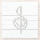 Heart Music Treble Clef mit Personal Glasuntersetzer (Rückseite)