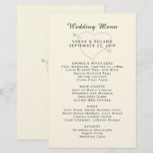 Heart n Arrow Custom Ecru Simple Wedding Menu (Vorne/Hinten)
