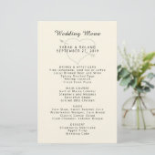 Heart n Arrow Custom Ecru Simple Wedding Menu (Stehend Vorderseite)