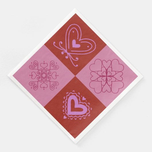 Heart Napkin Serviette (Ecke)