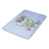 Heart Nose Puppy Cartoon Badematte (Schrägansicht)