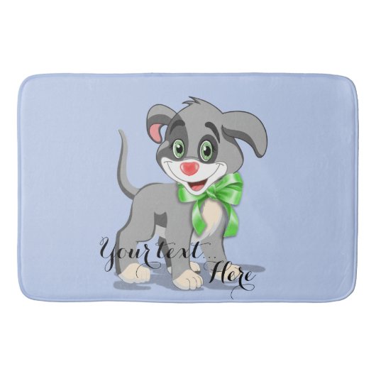 Heart Nose Puppy Cartoon Badematte (Vorderseite)