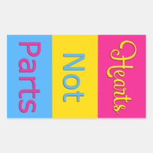 Heart not parts Pansexual Pride Sticker