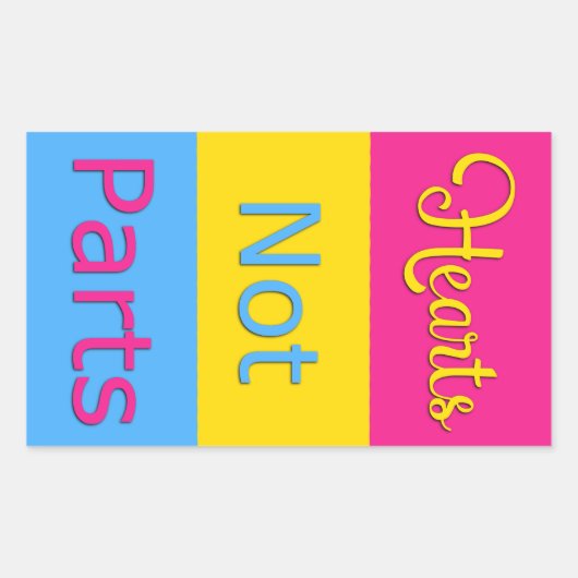 Heart not parts Pansexual Pride Sticker (Vorderseite)