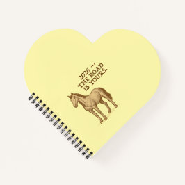 Heart notebook with motivational text and horse notizblock