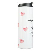 Heart Nurse Doctor Stethoscope Heartbeat Thermosbecher (Nach links gedreht)