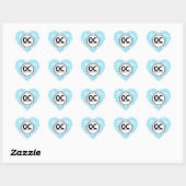 Heart OC Ocean City NJ Blue Blume Stickers (Blatt)
