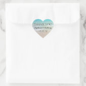 Heart Ocean Beach Wedding Vielen Dank Siegel Herz-Aufkleber (Tasche)