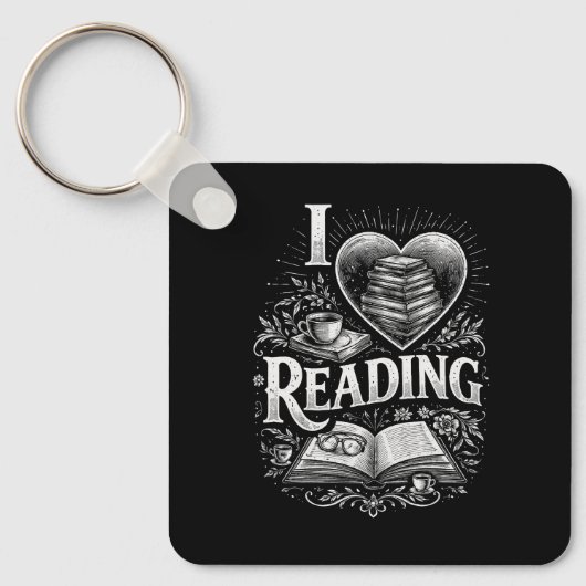 Heart of a Book Lover Schlüsselanhänger (Vorderseite)