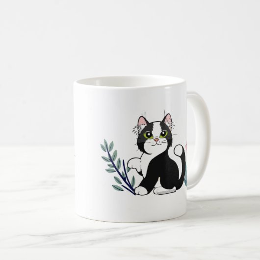 Heart of a Cat Lover Mug Kaffeetasse (VorderseiteRechts)