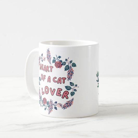 Heart of a Cat Lover Mug Kaffeetasse (Vorderseite Links)