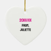 Heart of a Teacher Gift Pink Black Script Keramik Ornament (Hinten)