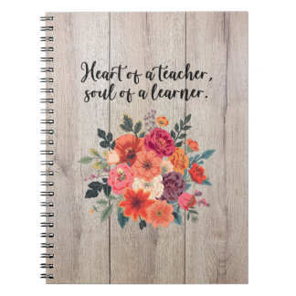 Heart of A Teacher Soul of A Learner Notizblock