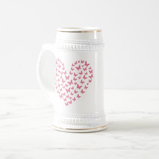 Heart of Capricious Butterflies Bierglas (Vorderseite Links)