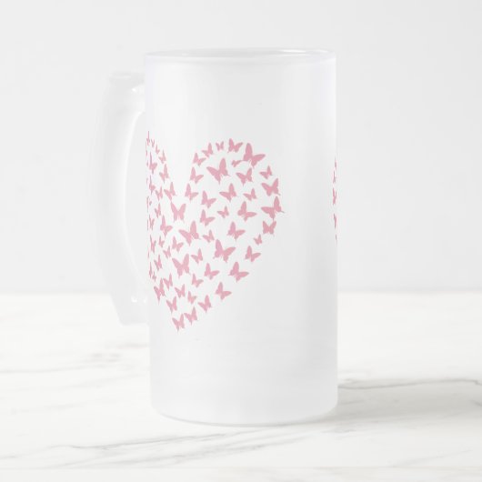 Heart of Capricious Butterflies Mattglas Bierglas (Vorderseite Links)