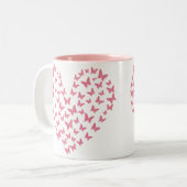 Heart of Capricious Butterflies Zweifarbige Tasse (Vorderseite Links)