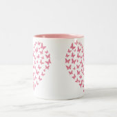 Heart of Capricious Butterflies Zweifarbige Tasse (Mittel)