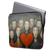 Heart of Crowd Whimsical Folk Art Illustration Laptopschutzhülle (Vorderseite Links)