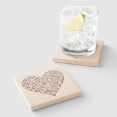 Heart of Flowers Stone Coaster Steinuntersetzer (Seitenansicht)