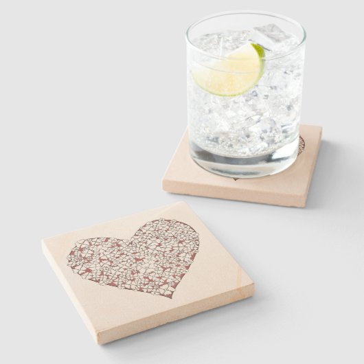 Heart of Flowers Stone Coaster Steinuntersetzer (Seitenansicht)