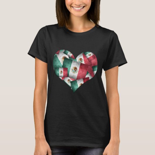 Heart of Mexican Flags T-Shirt (Vorderseite)