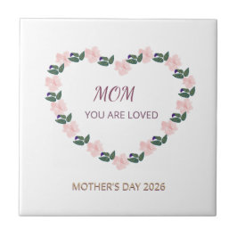 Heart of Peonies Mom Love Message Fliese