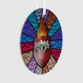 Heart of St. Joseph: Stainted Glass Version Ornament (Vorderseite)