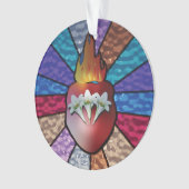Heart of St. Joseph: Stainted Glass Version Ornament (Vorderseite)
