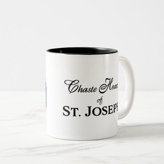 Heart of St. Joseph: Stainted Glass Version Zweifarbige Tasse (VorderseiteRechts)