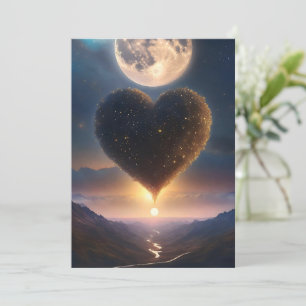 Heart of stars with a moon in the background. Roma Einladung