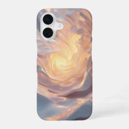 Heart of Summer – Glowing Abstract Blue & Gold Pho iPhone 16 Hülle