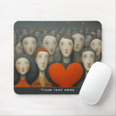 Heart of the Crowd Whimsical Folk Art Mousepad (Mit Mouse)