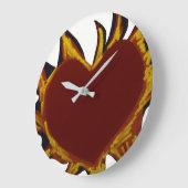 Heart on Fire Round Clock Große Wanduhr (Winkel)