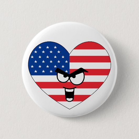 Heart on the USA - For real Americans! Button (Vorderseite)