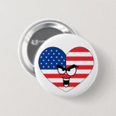 Heart on the USA - For real Americans! Button (Vorne & Hinten)