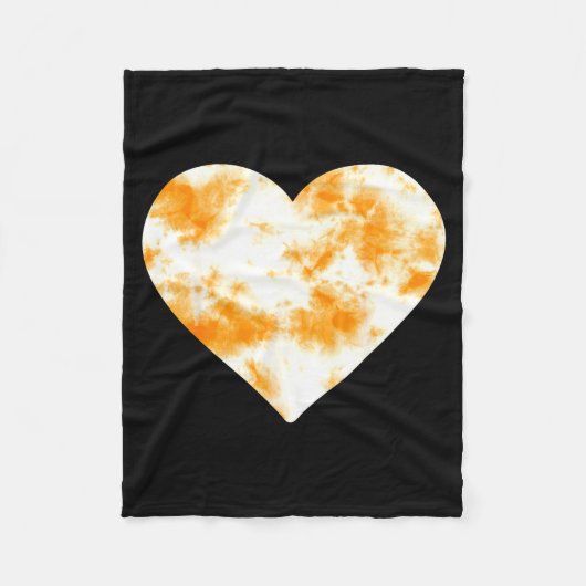 Heart Orange Tie Dye - Cute Valentines Day Graphic Fleecedecke (Vorderseite)
