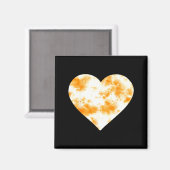 Heart Orange Tie Dye - Cute Valentines Day Graphic Magnet (Vorderseite/Rückseite)