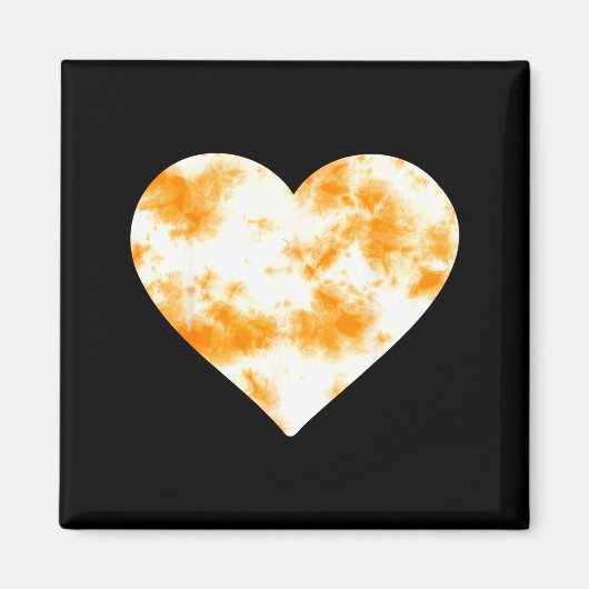 Heart Orange Tie Dye - Cute Valentines Day Graphic Magnet (Vorne)
