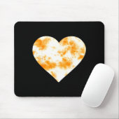 Heart Orange Tie Dye - Cute Valentines Day Graphic Mousepad (Mit Mouse)