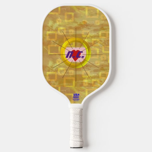 Heart Orange Tint Squares Pickleball Paddle (Vorderseite)