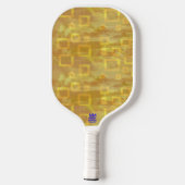 Heart Orange Tint Squares Pickleball Paddle (Rückseite)