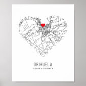 Heart Orihuela City Map (Spanien) Poster (Vorne)
