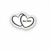 Heart outline Bride Groom Wedding  Aufkleber (Vorderseite)