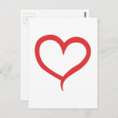 Heart Outline Postkarte (Vorne/Hinten)