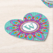 Heart Paper Untersetzer Psychedelic Custom Initial (angewinkelt)