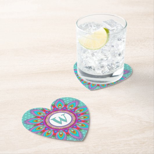Heart Paper Untersetzer Psychedelic Custom Initial (Vor Ort)