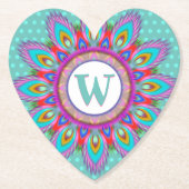Heart Paper Untersetzer Psychedelic Custom Initial (Vorderseite)