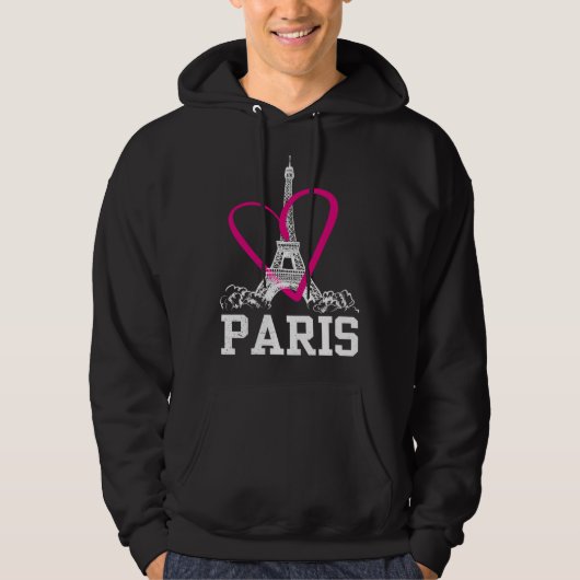 Heart Paris France Hoodie (Vorderseite)
