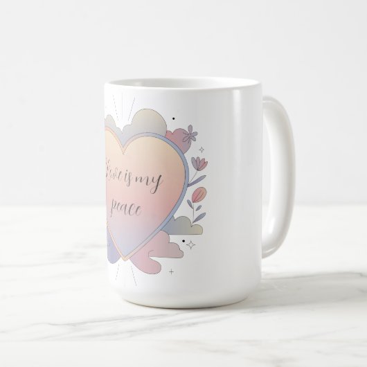 Heart Pastel Illustration Kaffeetasse (VorderseiteRechts)